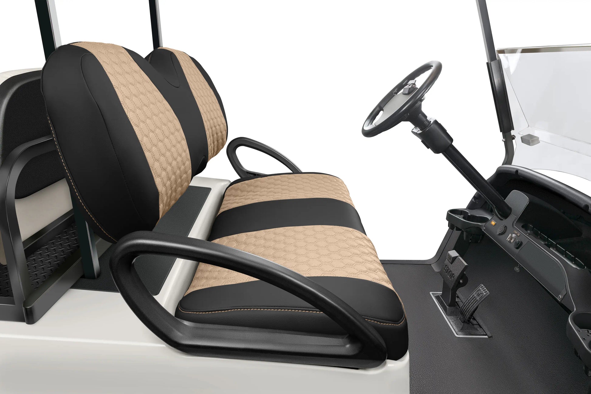 Quilted Hexagon Black and Tan