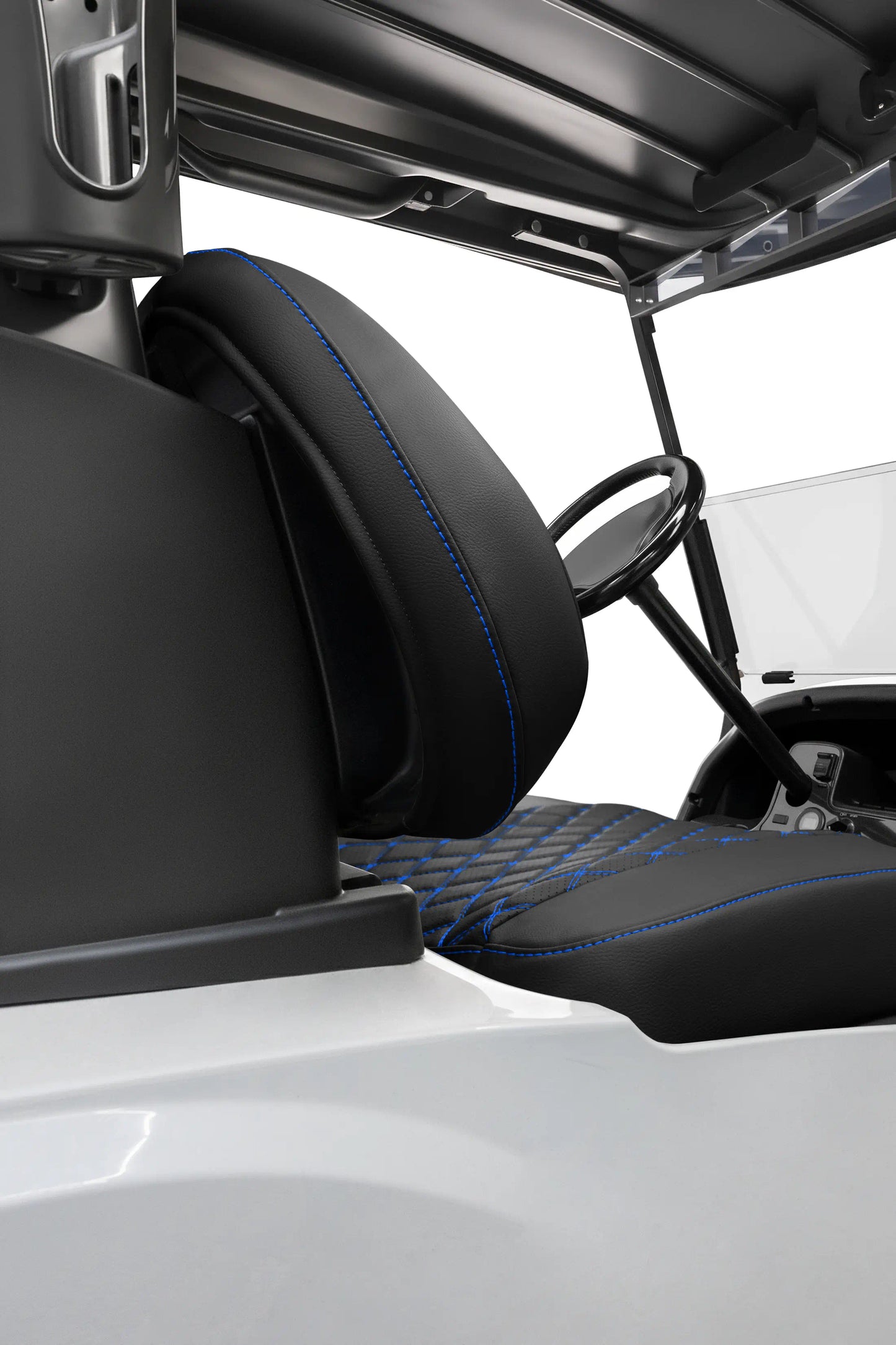 Quilted Diamond Black and Blue Diamond Stitching