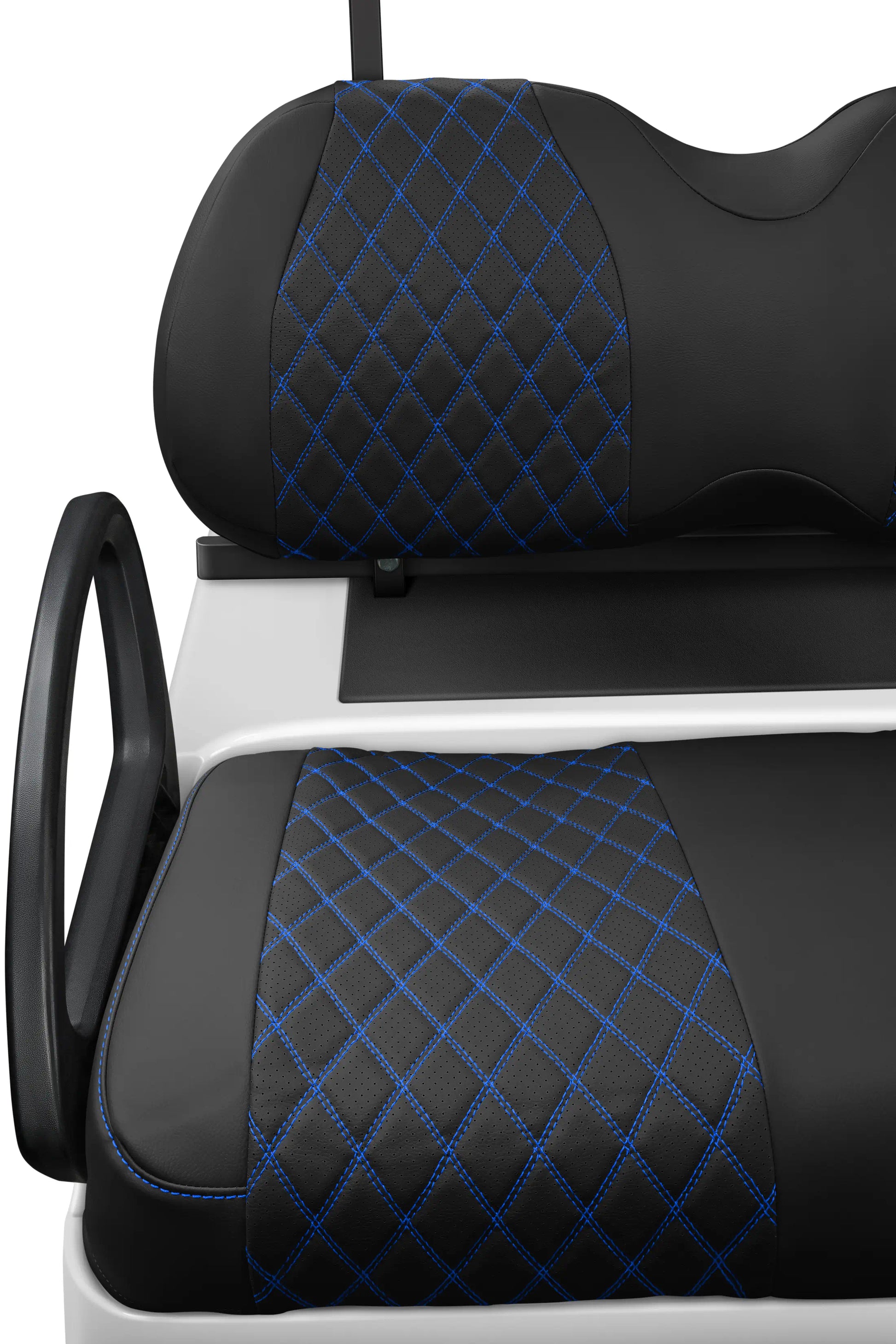 Quilted Diamond Black and Blue Diamond Stitching