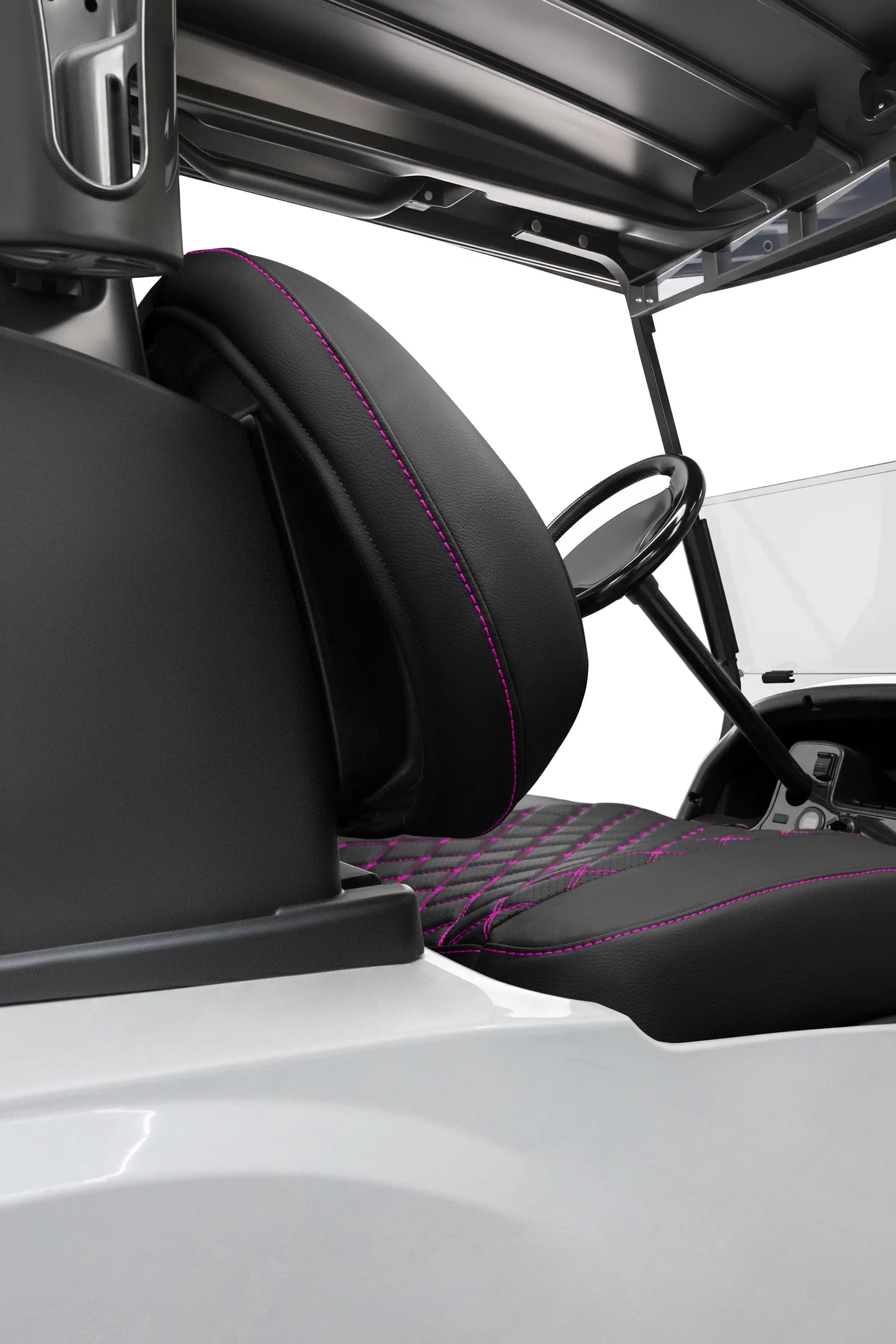 Quilted Diamond Black and Pink Diamond Stitching