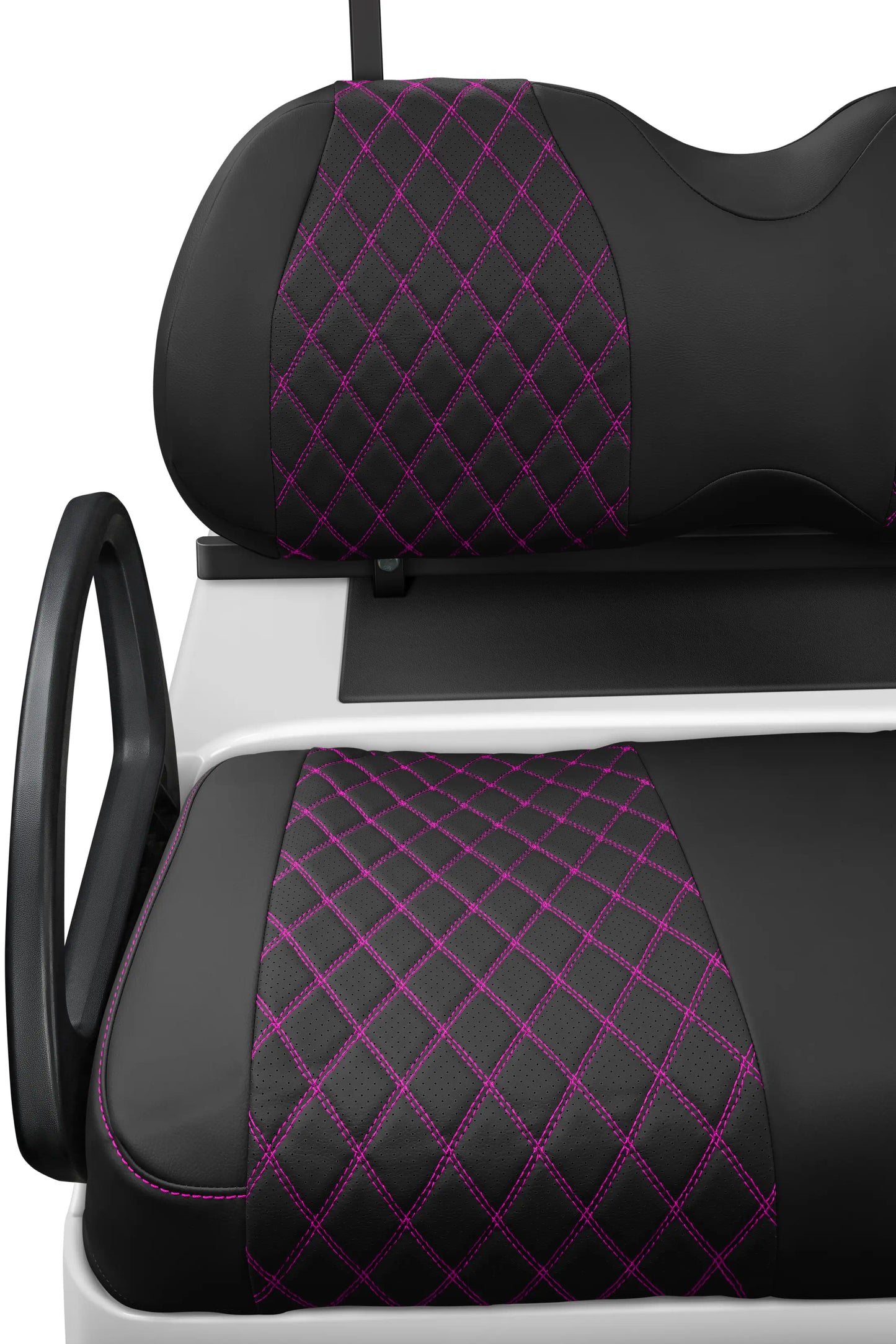 Quilted Diamond Black and Pink Diamond Stitching