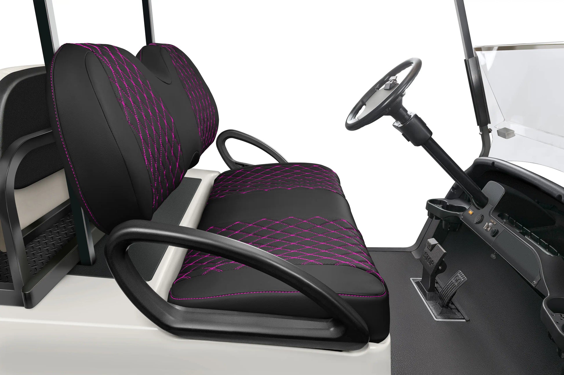 Quilted Diamond Black and Pink Diamond Stitching