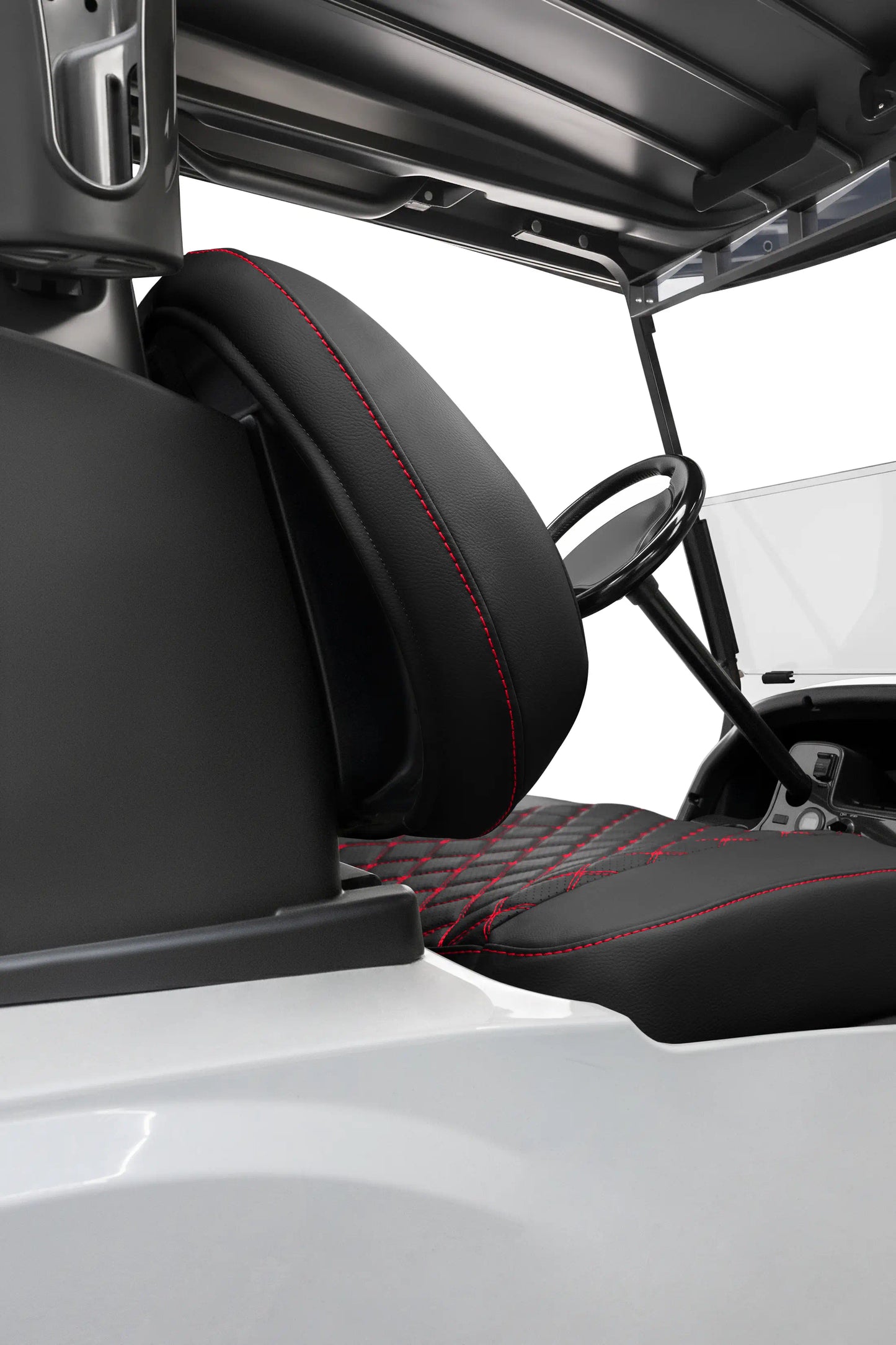 Quilted Diamond Black and Red Diamond Stitching