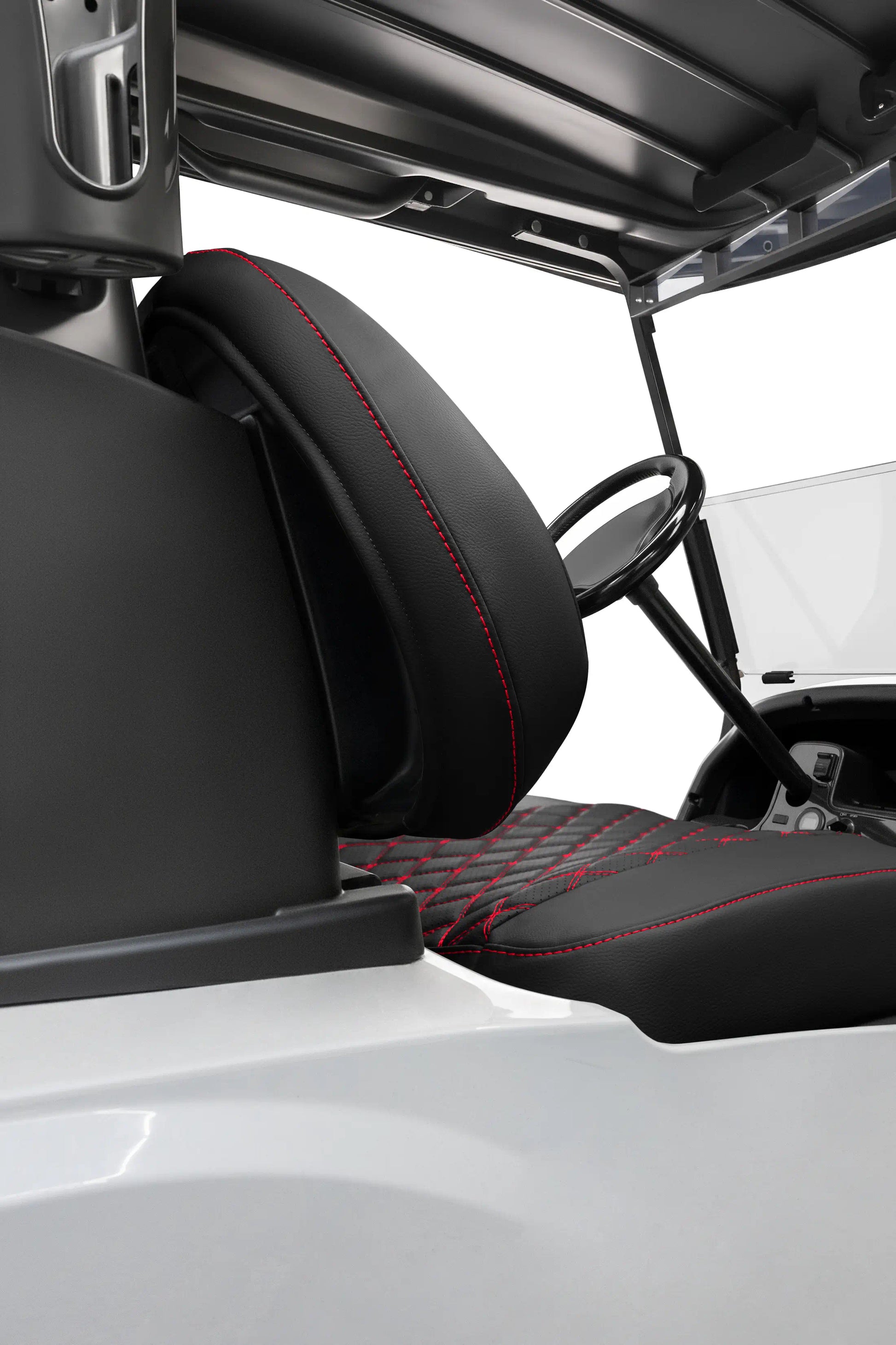 Quilted Diamond Black and Red Diamond Stitching