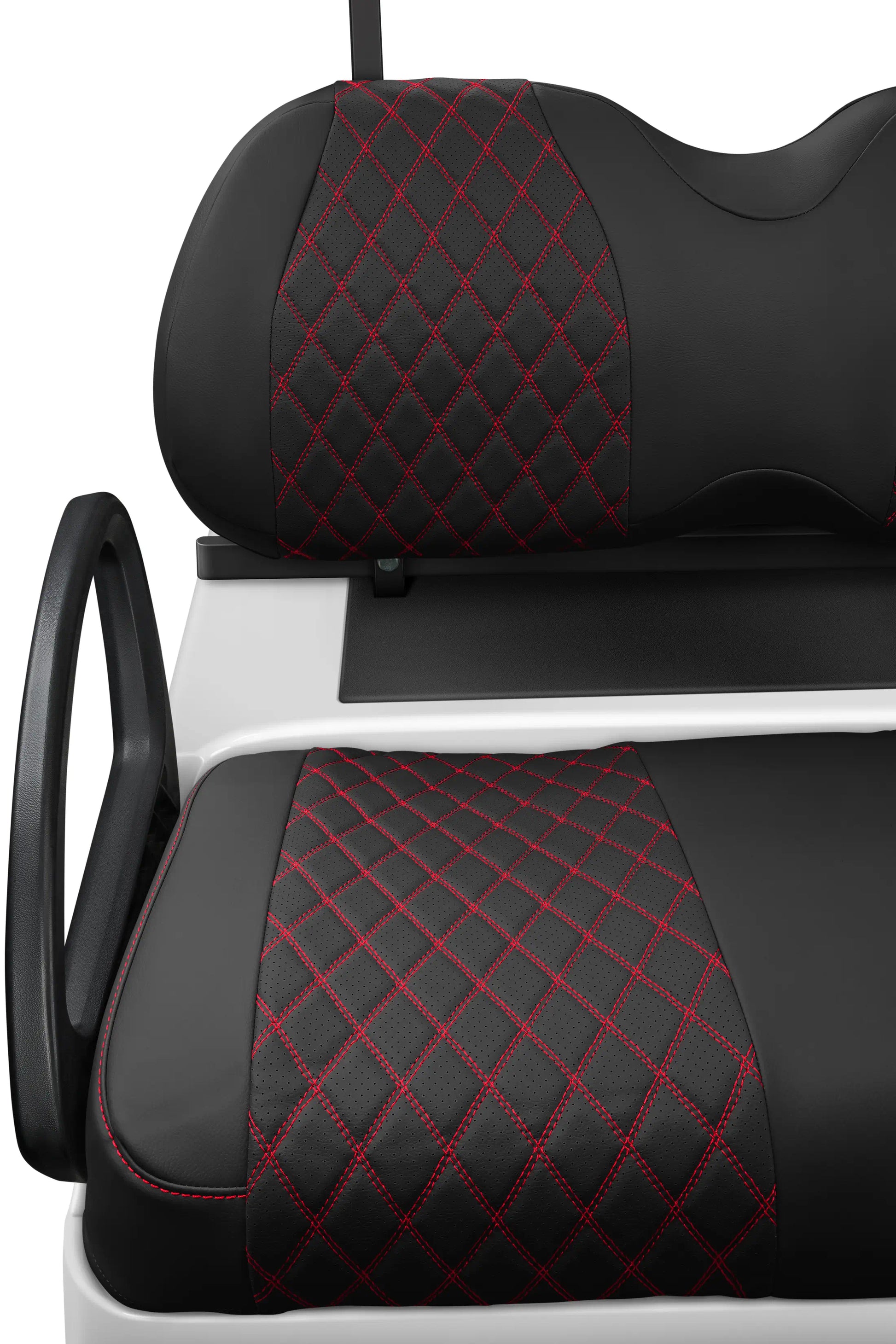 Quilted Diamond Black and Red Diamond Stitching