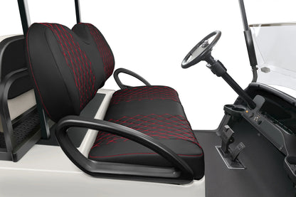 Quilted Diamond Black and Red Diamond Stitching