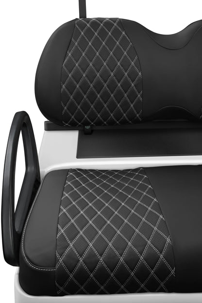 Quilted Diamond Black and White Diamond Stitching