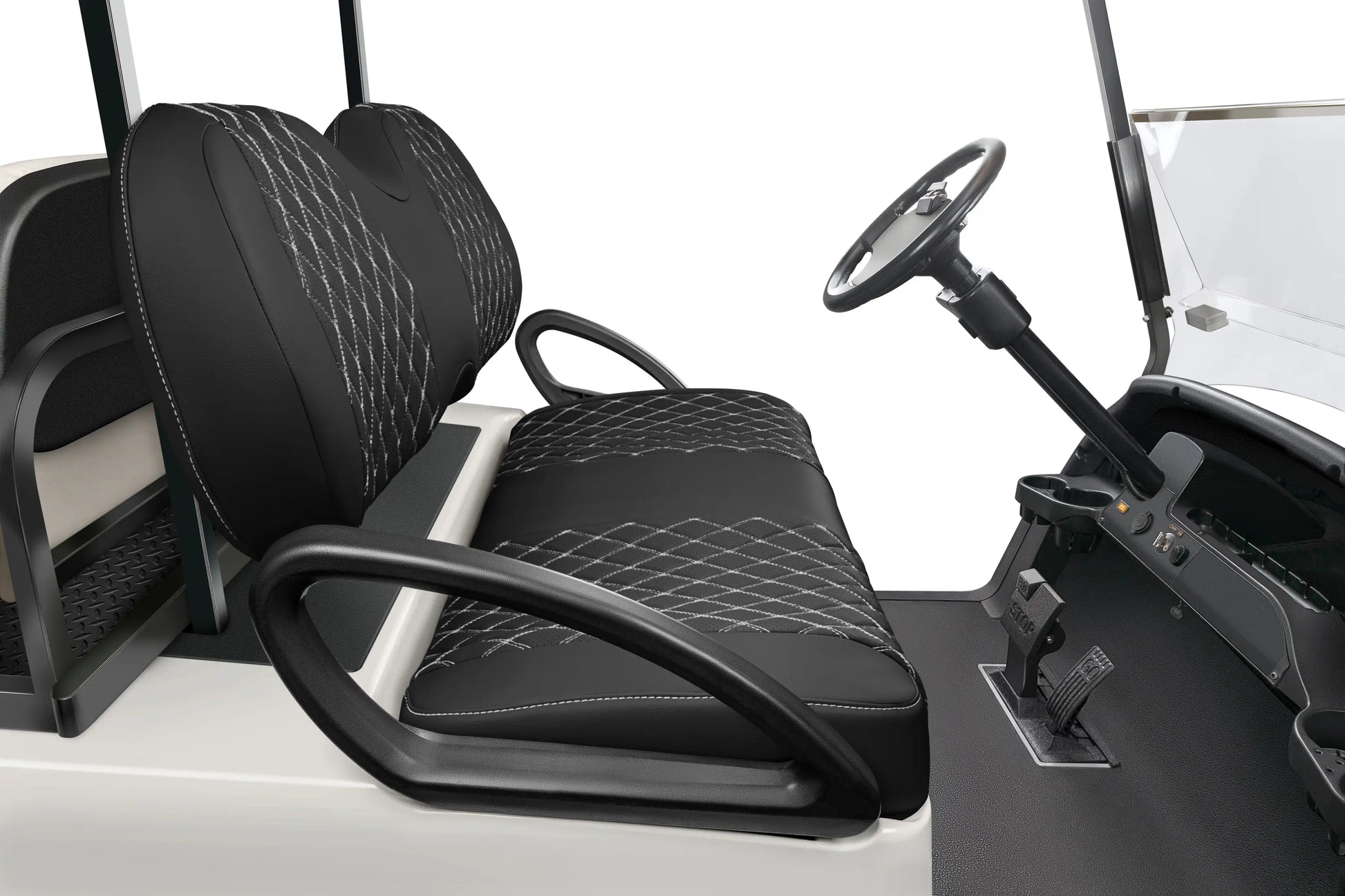 Quilted Diamond Black and White Diamond Stitching