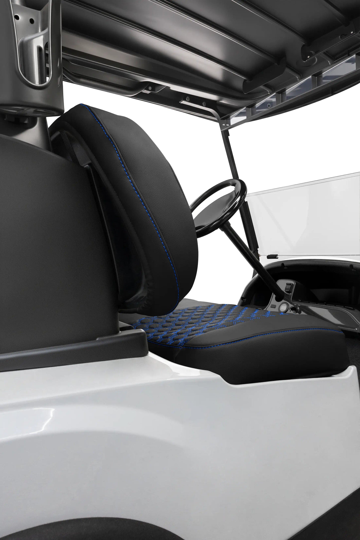 Quilted Hexagon Black and Blue Hexagon Stitching