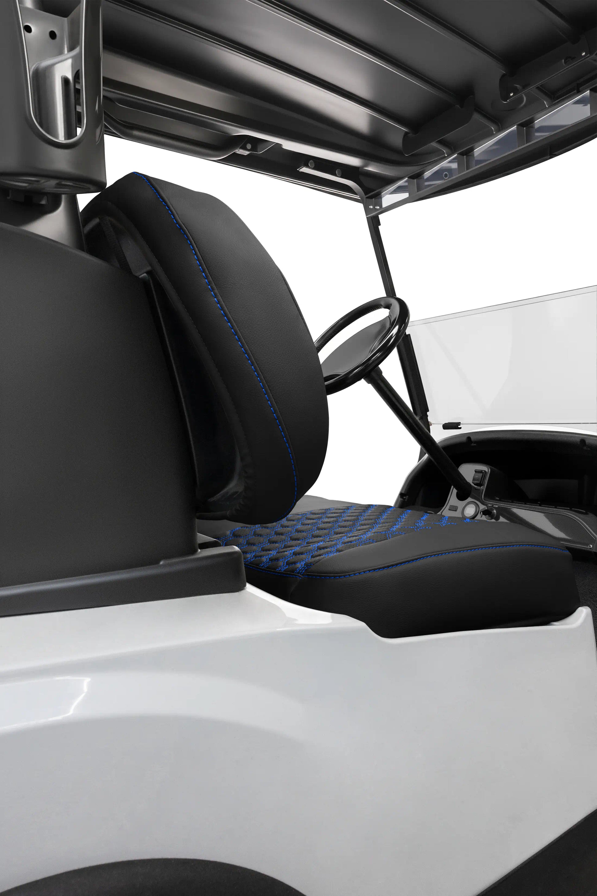 Quilted Hexagon Black and Blue Hexagon Stitching