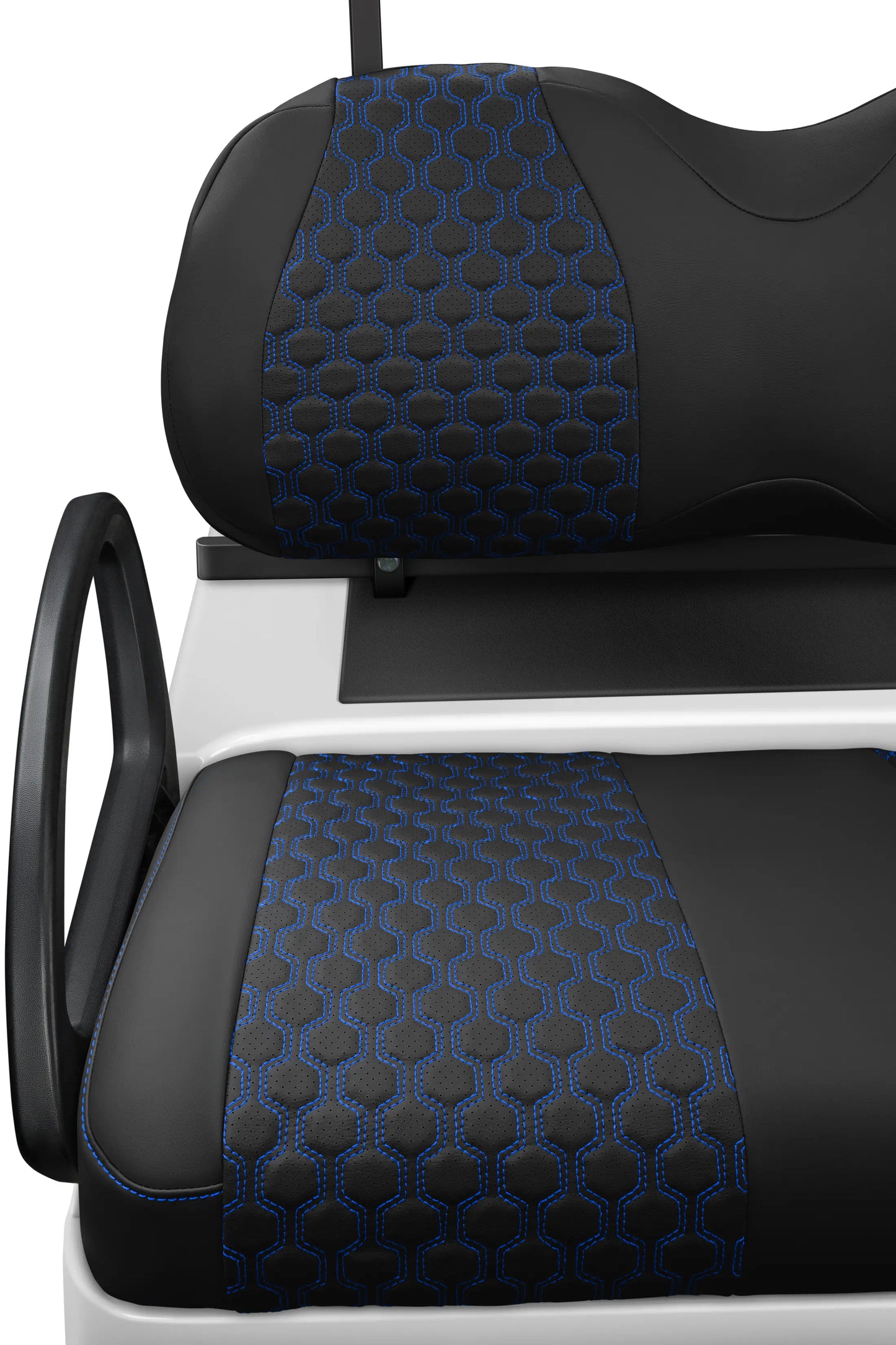 Quilted Hexagon Black and Blue Hexagon Stitching