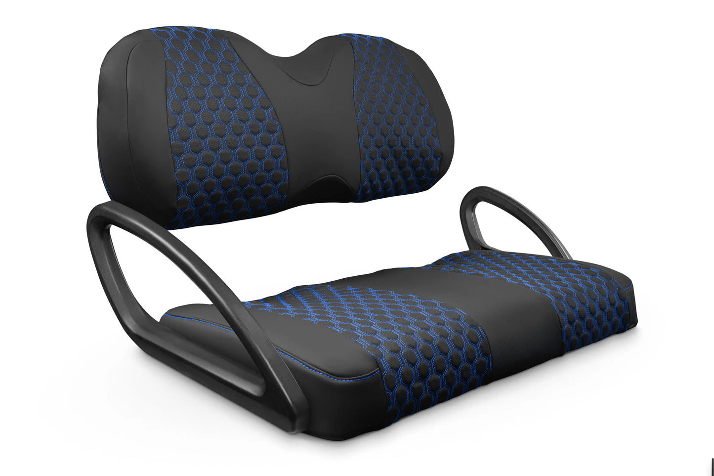 Quilted Hexagon Black and Blue Hexagon Stitching