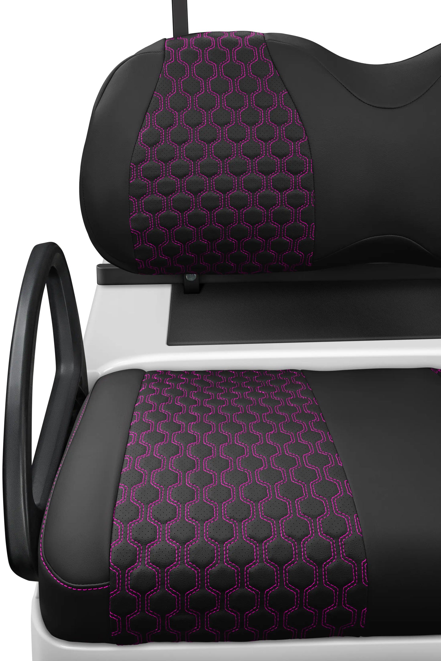 Quilted Hexagon Black and Pink Hexagon Stitching