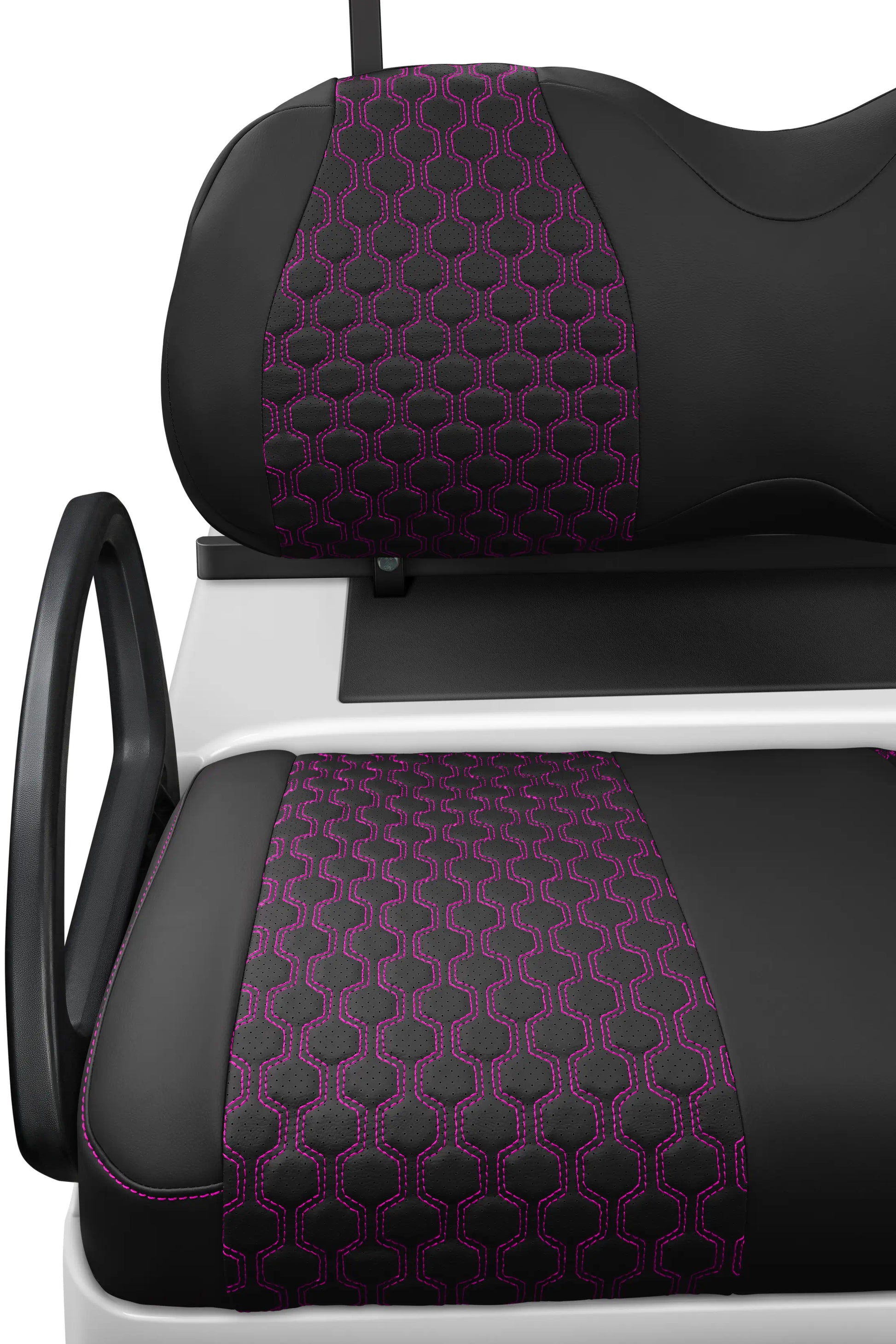 Quilted Hexagon Black and Pink Hexagon Stitching