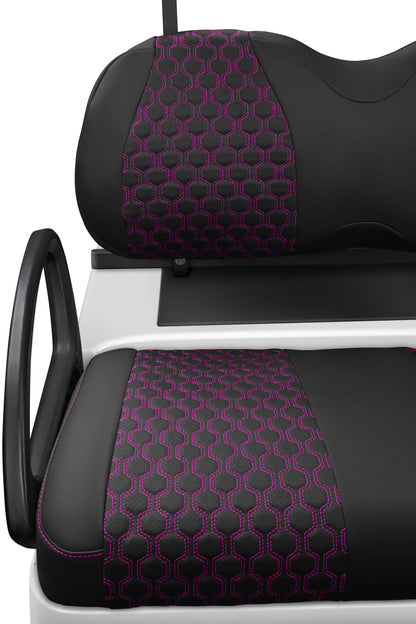 Quilted Hexagon Black and Pink Hexagon Stitching