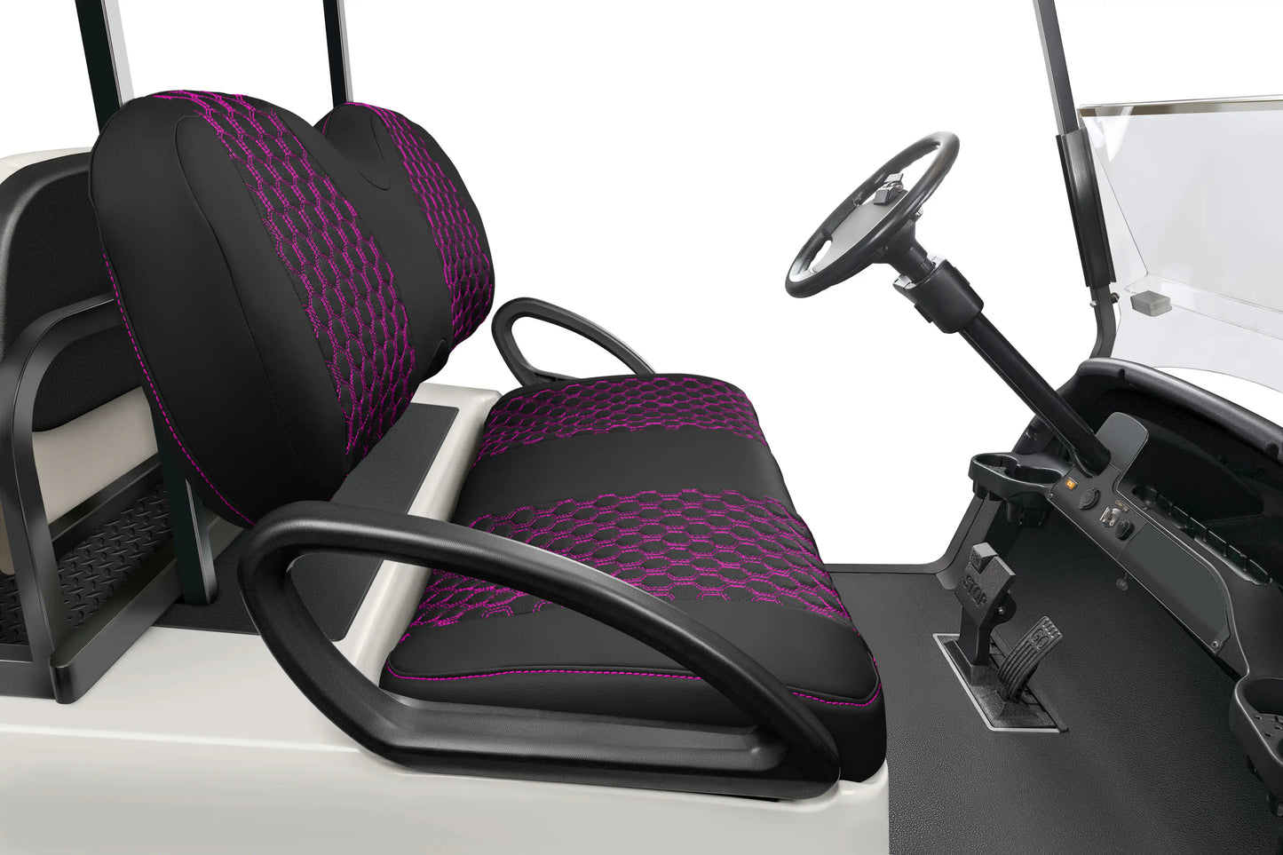 Quilted Hexagon Black and Pink Hexagon Stitching