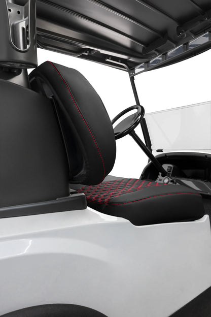 Quilted Hexagon Black and Red Hexagon Stitching