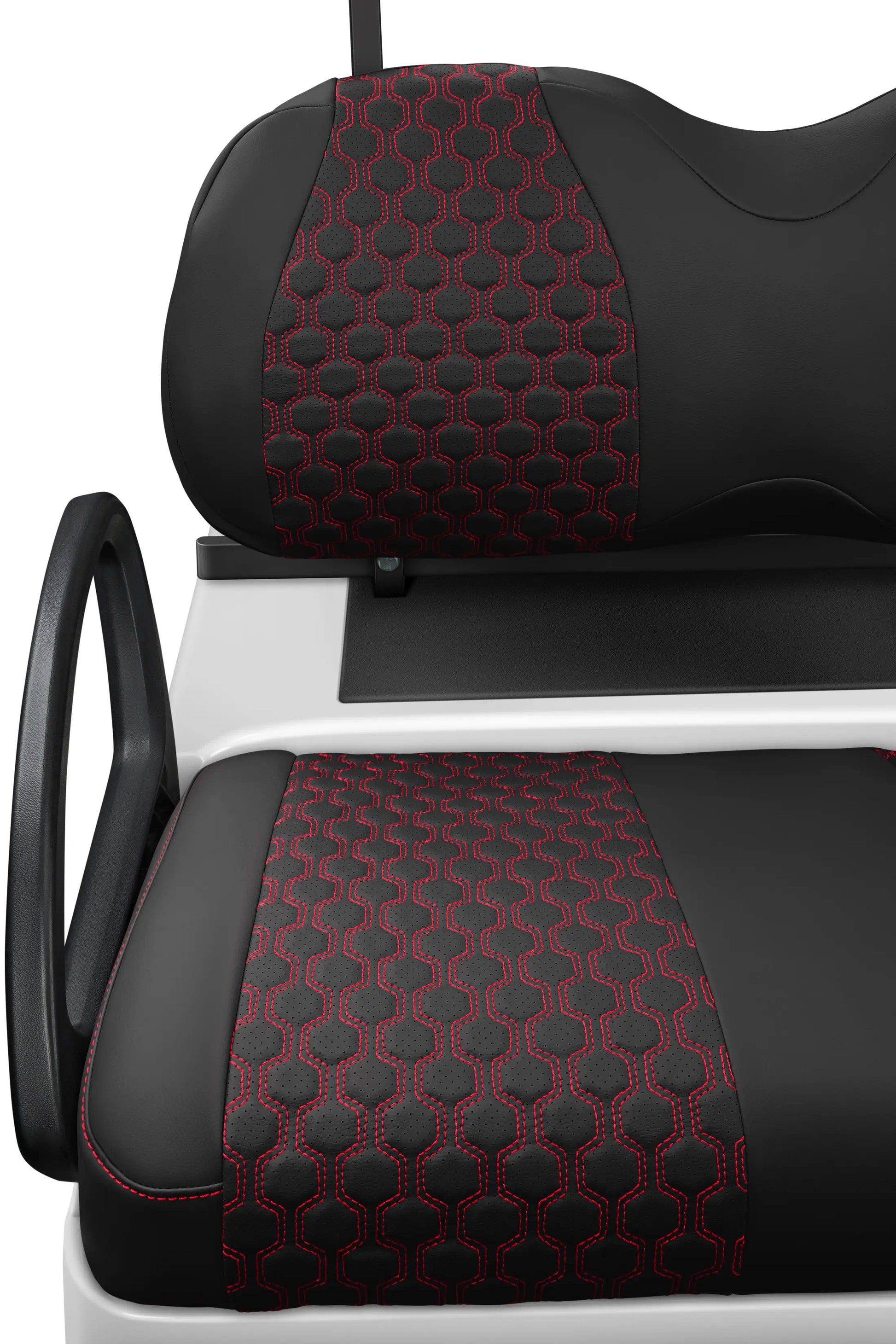 Quilted Hexagon Black and Red Hexagon Stitching