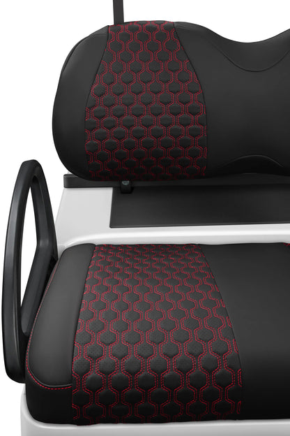 Quilted Hexagon Black and Red Hexagon Stitching