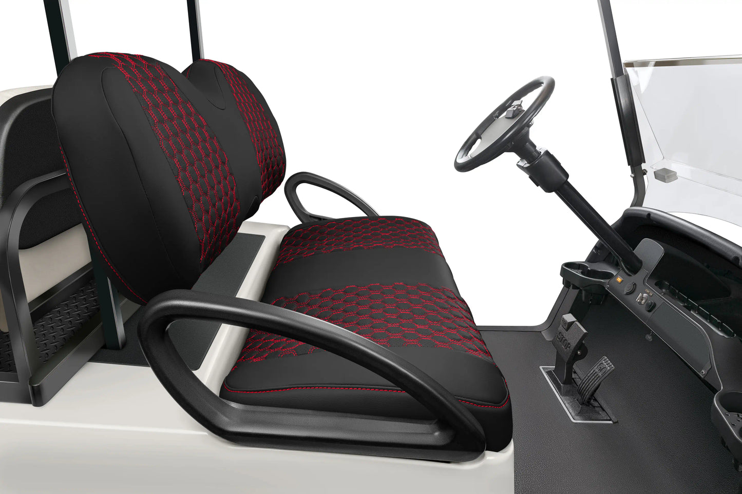 Quilted Hexagon Black and Red Hexagon Stitching