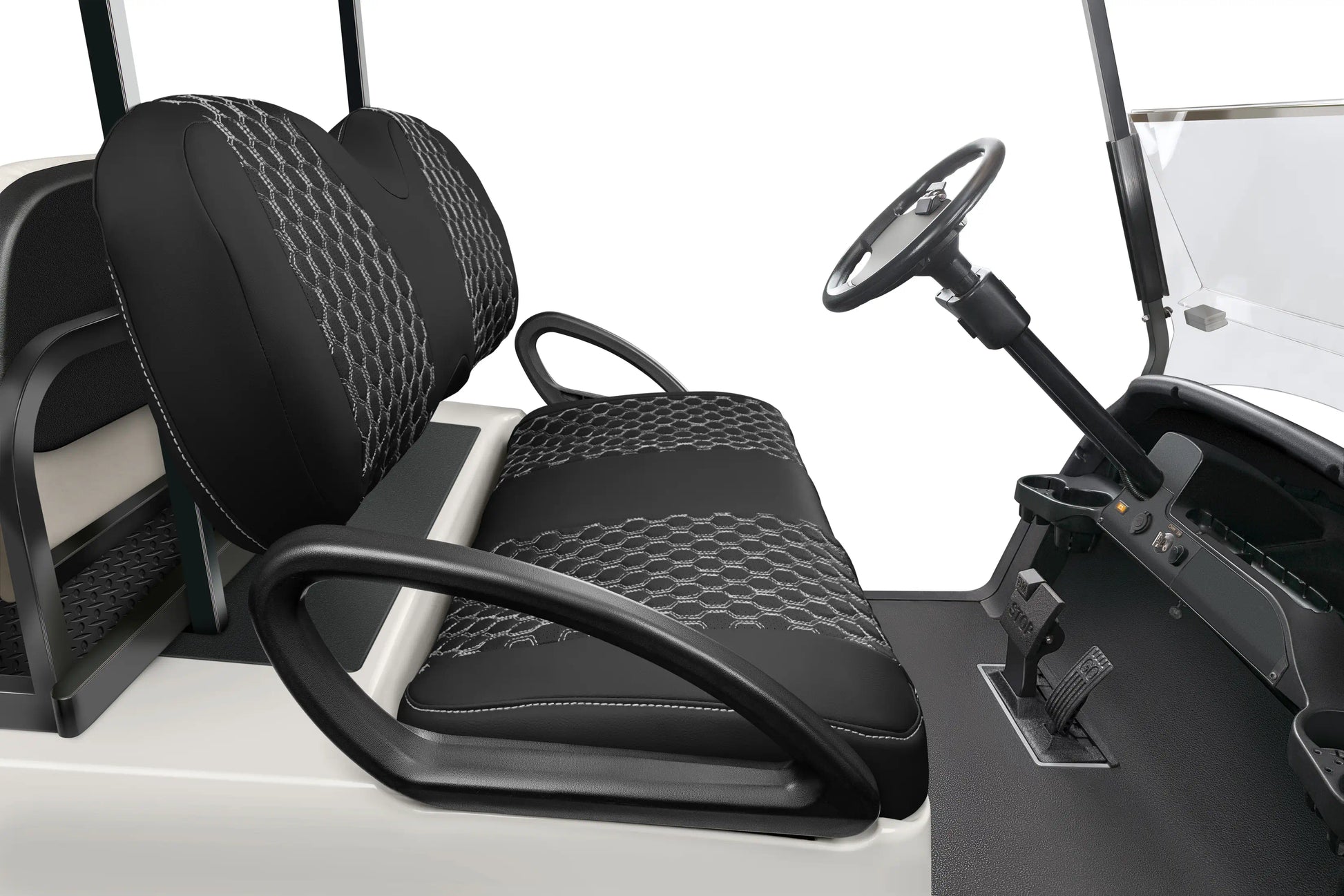 Quilted Hexagon Black and White Hexagon Stitching