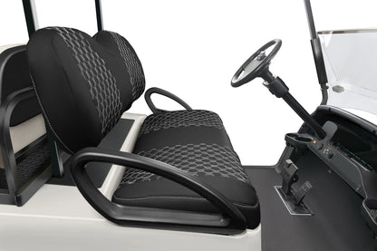 Quilted Hexagon Black and White Hexagon Stitching