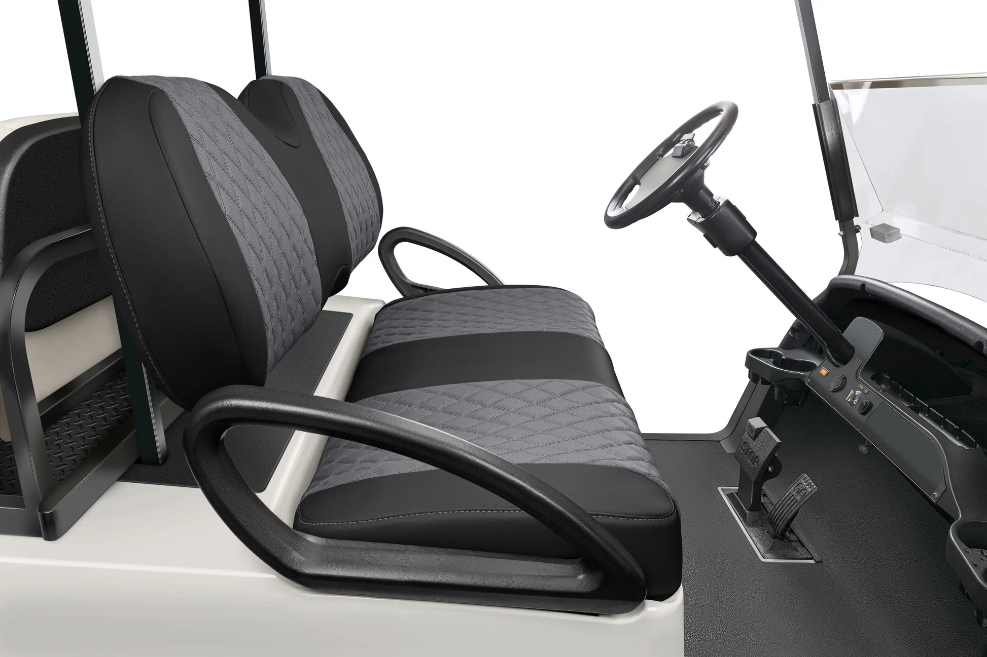 Quilted Diamond Black and Charcoal