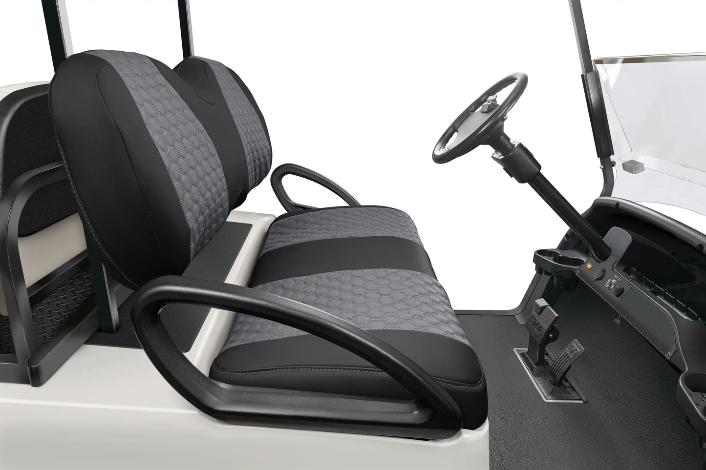 Quilted Hexagon Black and Charcoal