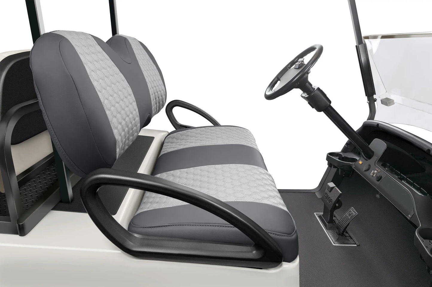 Quilted Hexagon Charcoal and Silver