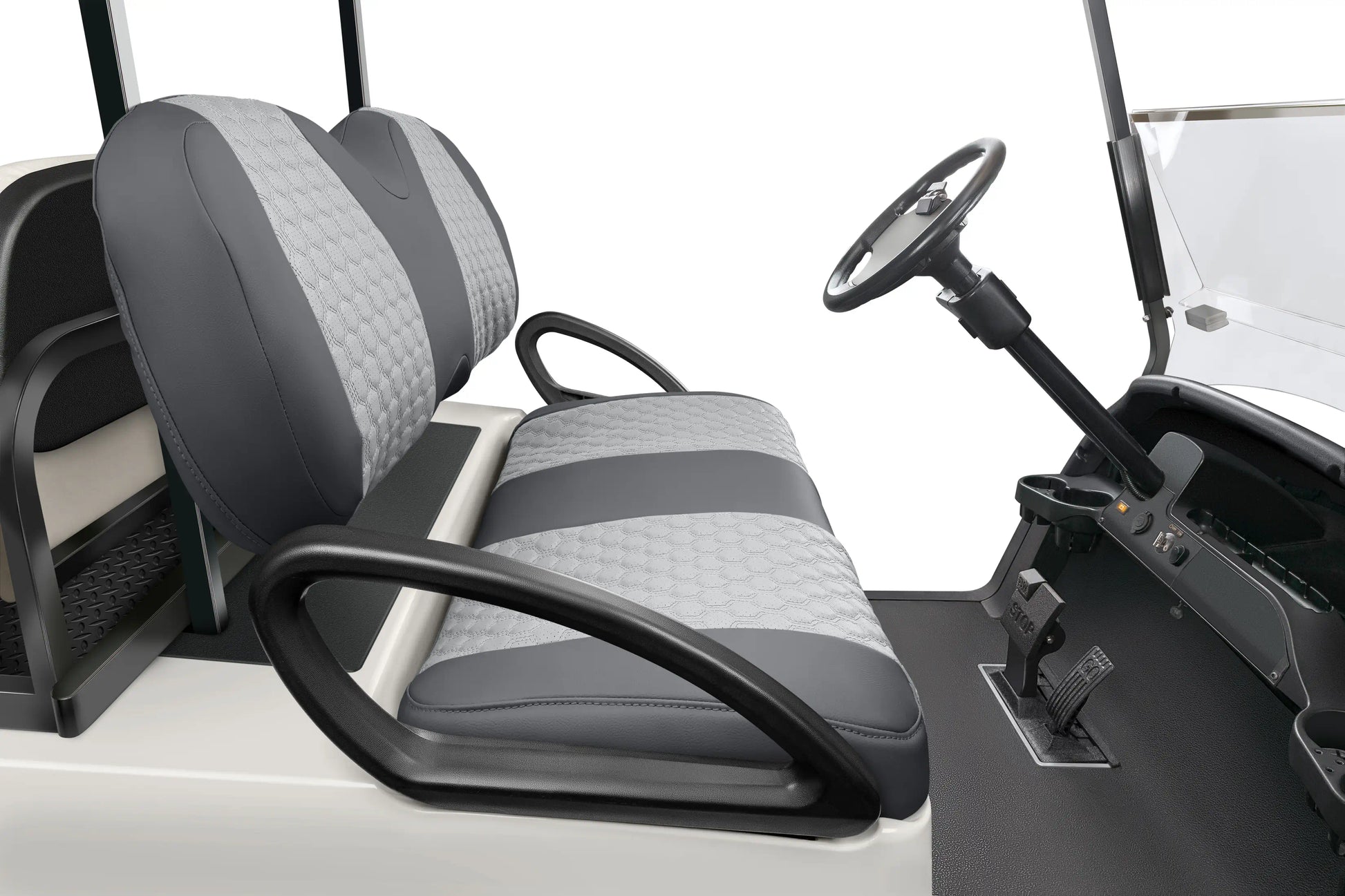 Quilted Hexagon Charcoal and Silver