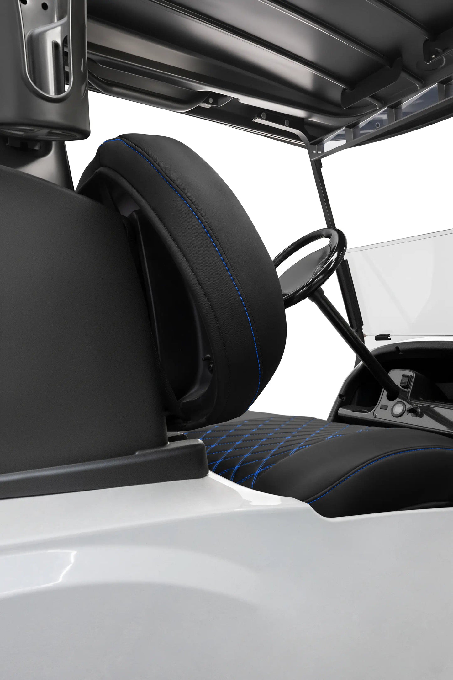 Quilted Diamond Black and Blue Diamond Stitching