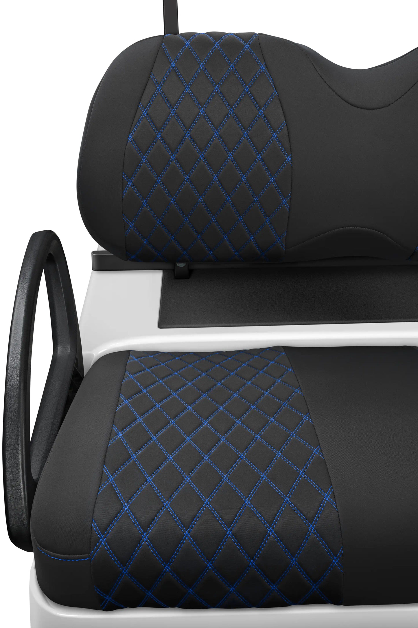 Quilted Diamond Black and Blue Diamond Stitching