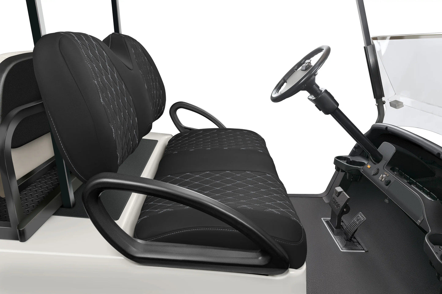 Quilted Diamond Black and Charcoal Diamond Stitching