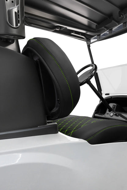 Quilted Diamond Black and Lime Green Diamond Stitching