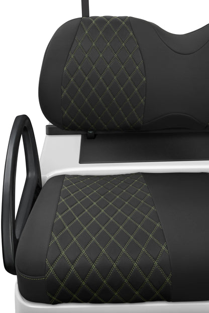 Quilted Diamond Black and Military Green Diamond Stitching