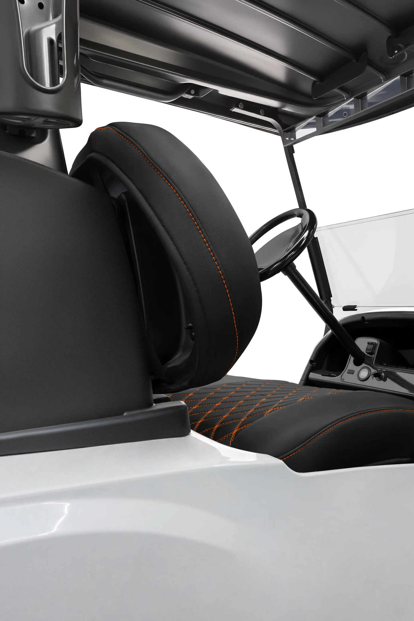 Quilted Diamond Black and Orange Diamond Stitching