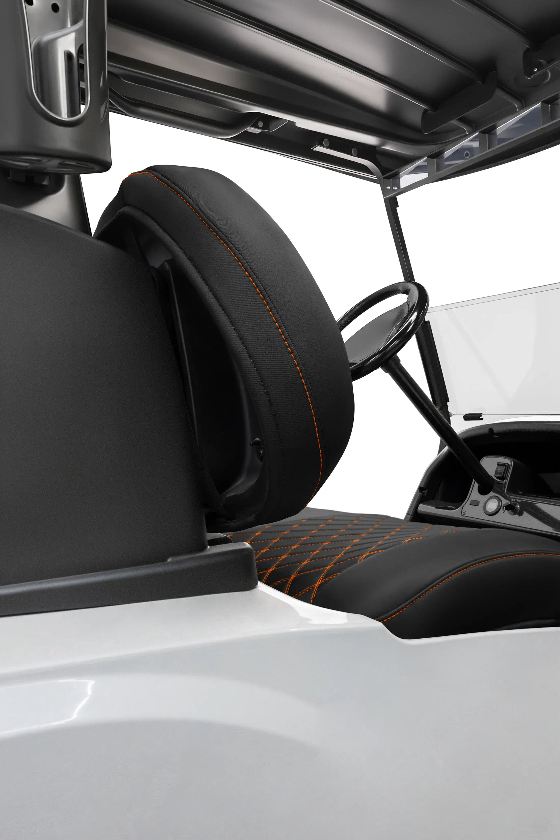 Quilted Diamond Black and Orange Diamond Stitching