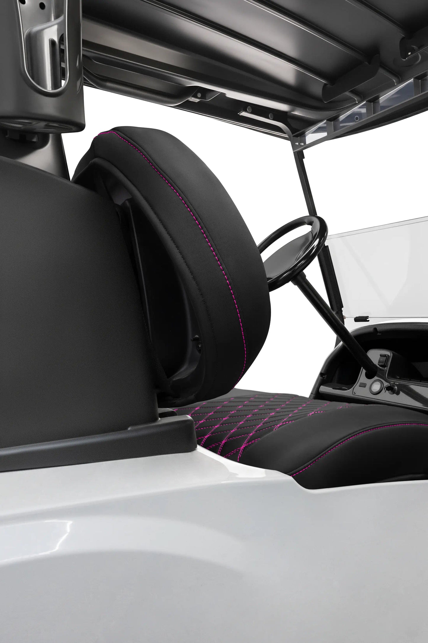 Quilted Diamond Black and Pink Diamond Stitching