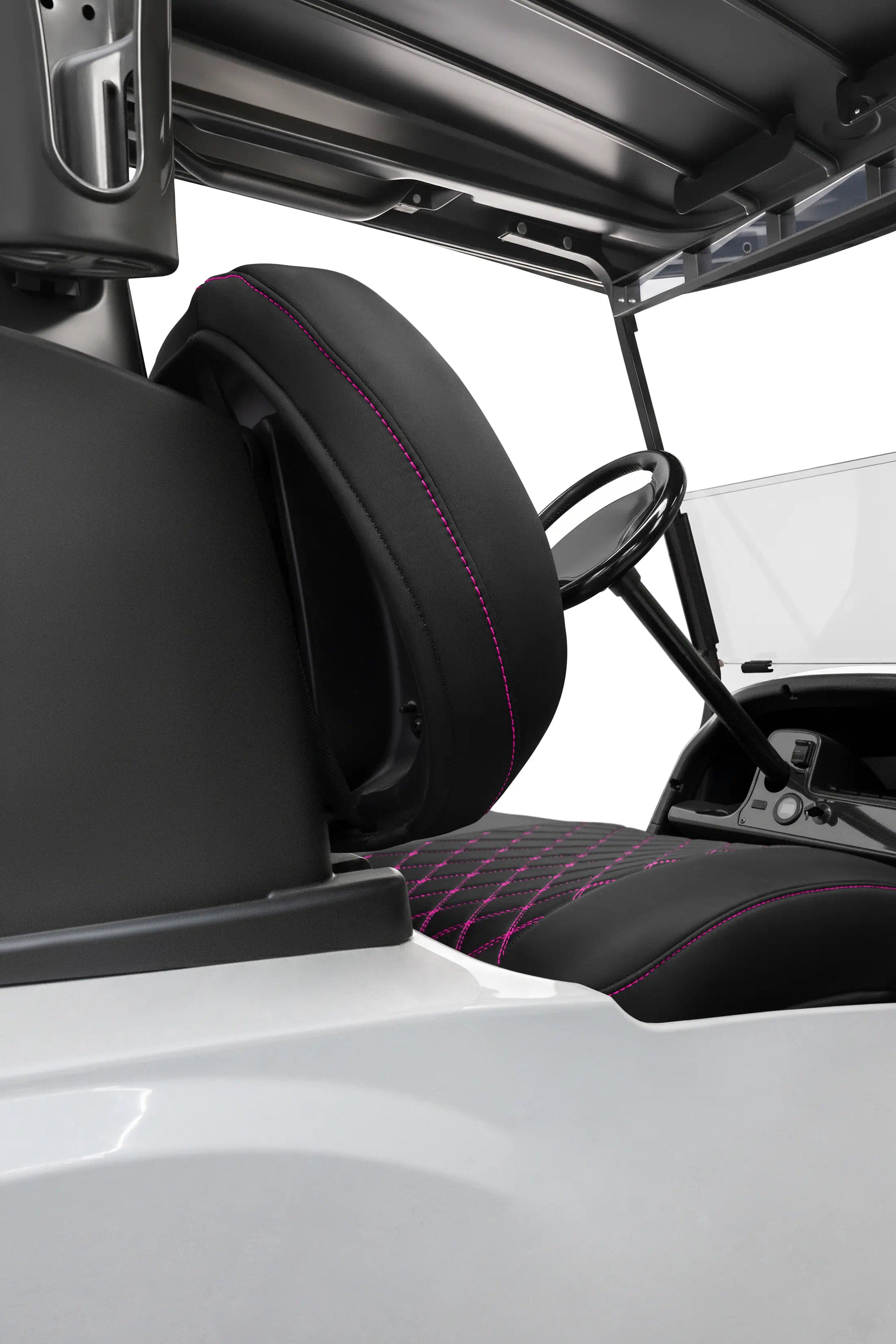 Quilted Diamond Black and Pink Diamond Stitching