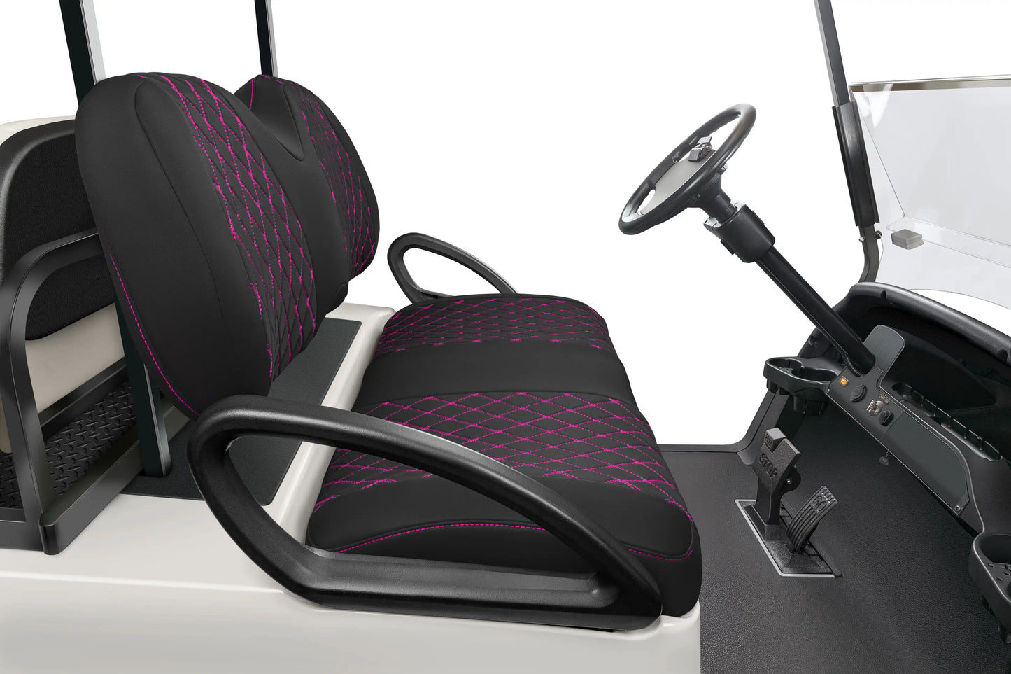 Quilted Diamond Black and Pink Diamond Stitching