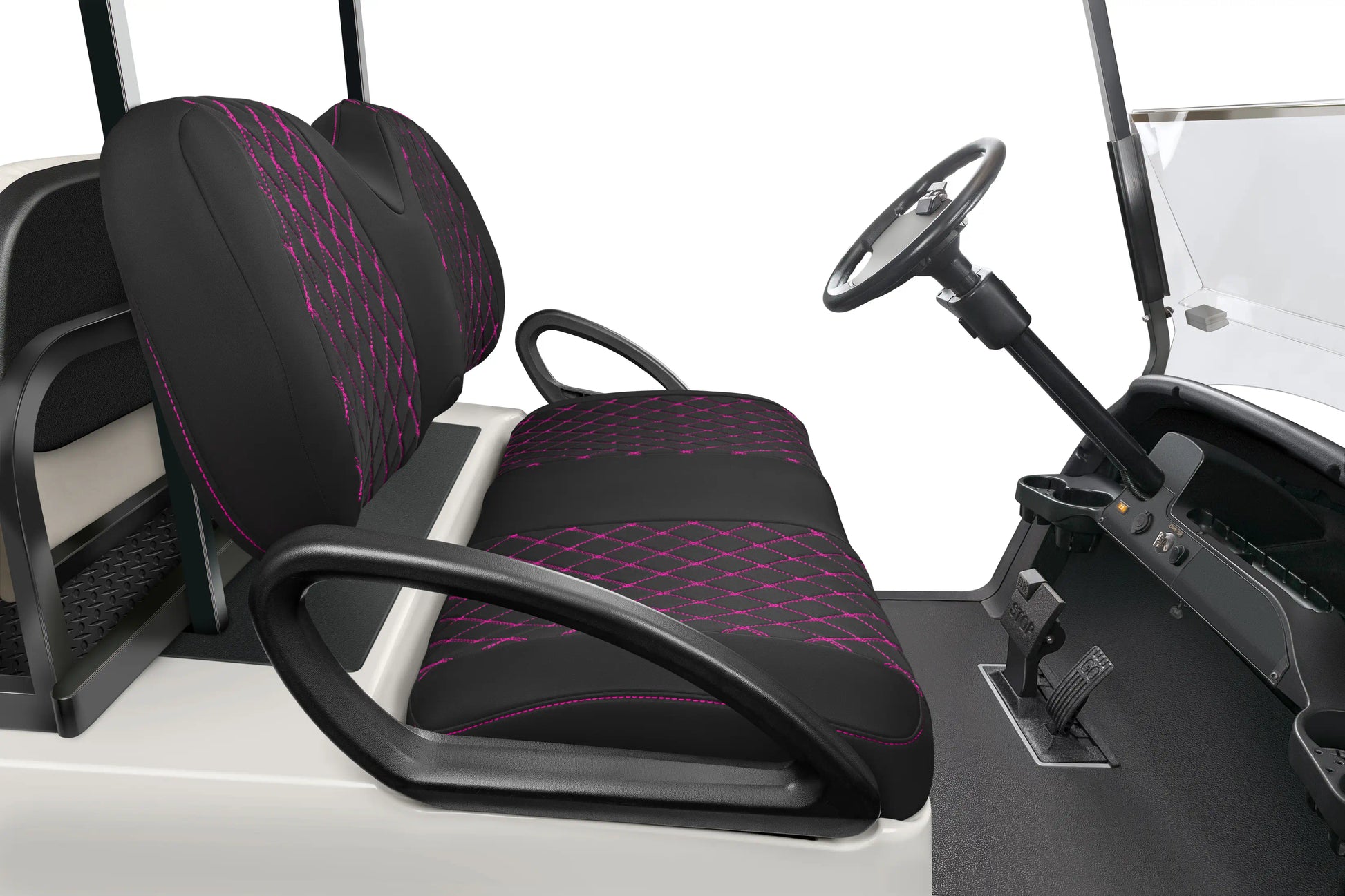 Quilted Diamond Black and Pink Diamond Stitching