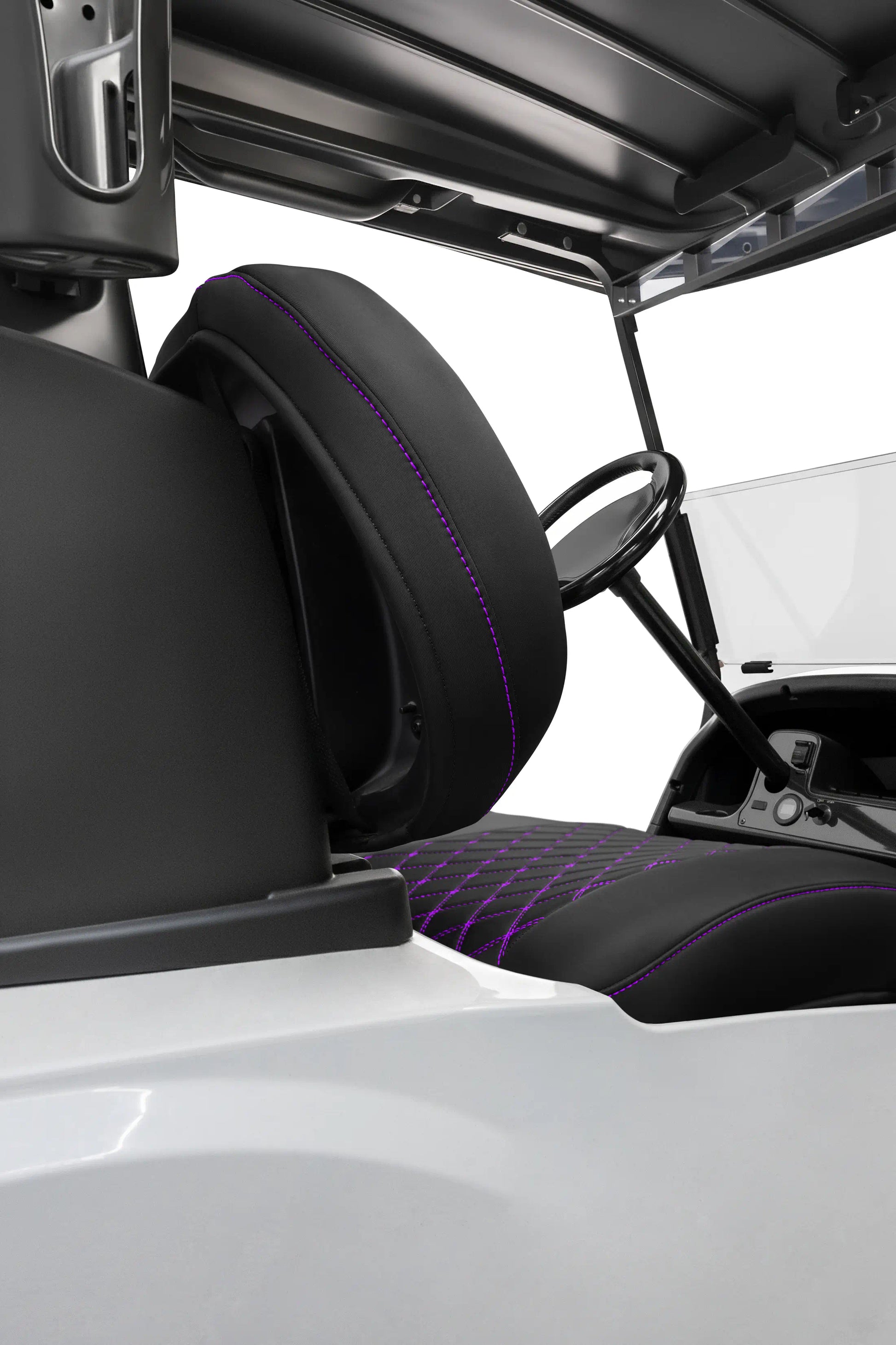 Quilted Diamond Black and Purple Diamond Stitching