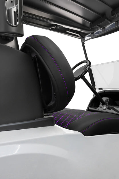 Quilted Diamond Black and Purple Diamond Stitching