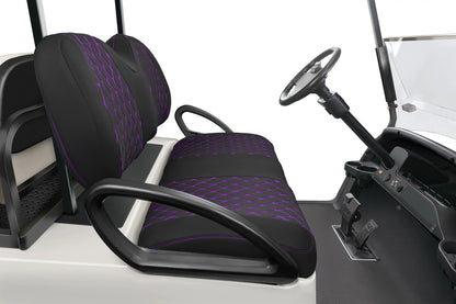 Quilted Diamond Black and Purple Diamond Stitching