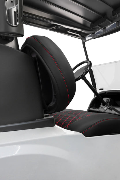 Quilted Diamond Black and Red Diamond Stitching