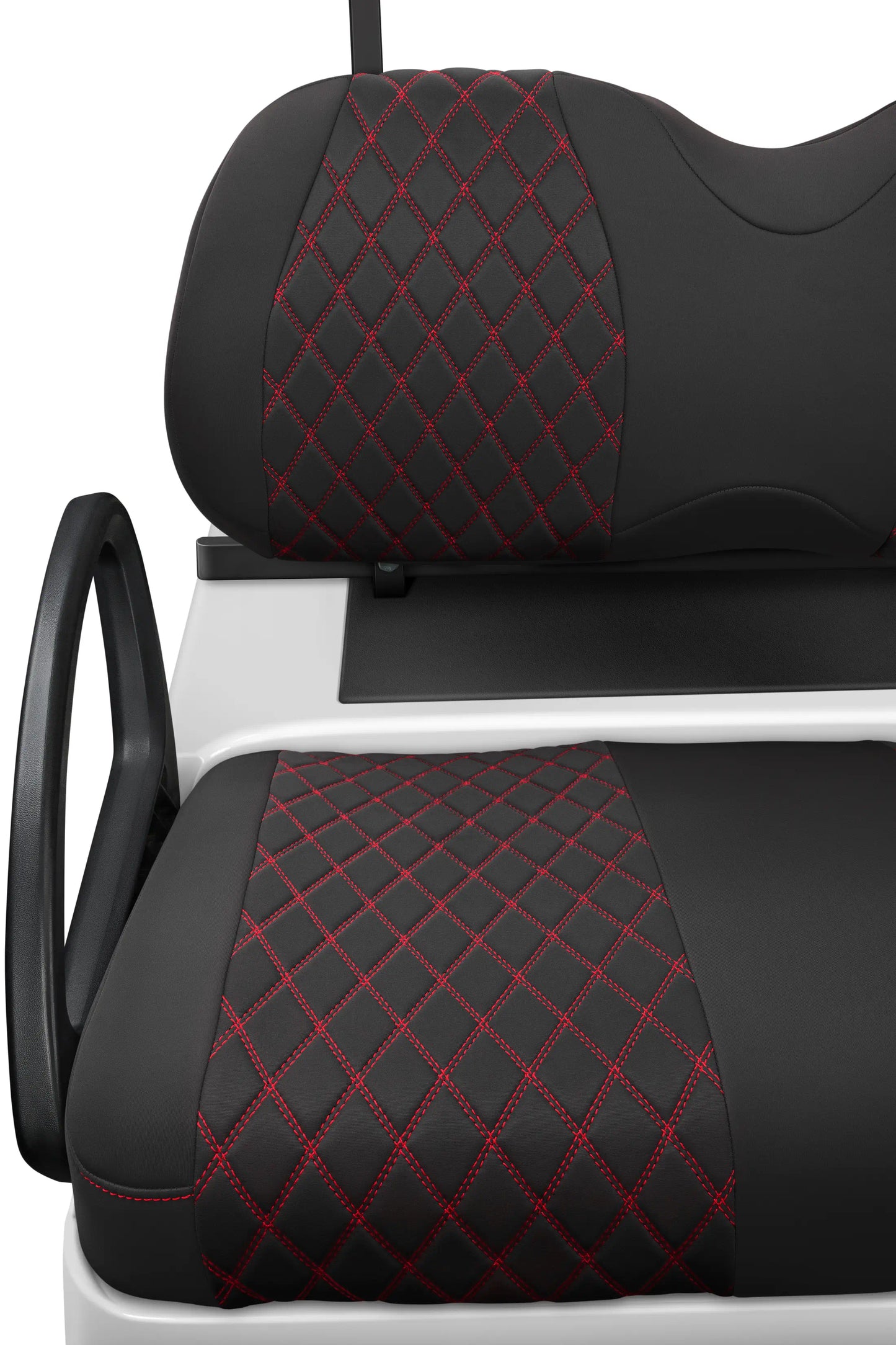 Quilted Diamond Black and Red Diamond Stitching