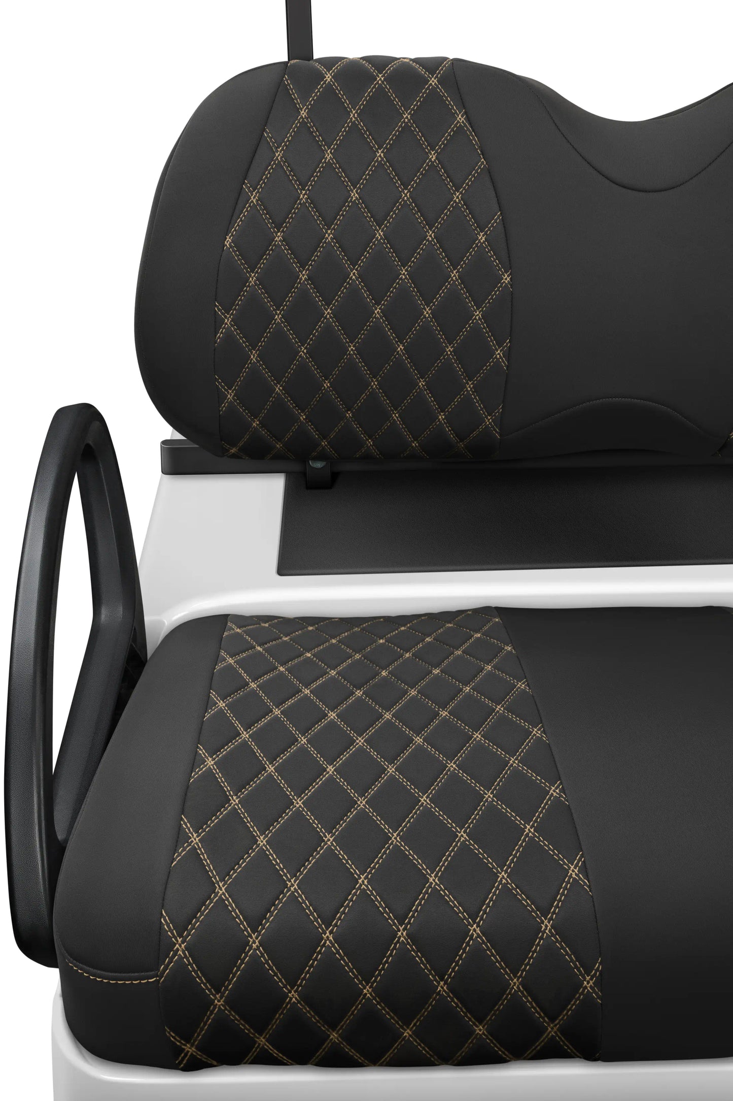 Quilted Diamond Black and Tan Diamond Stitching