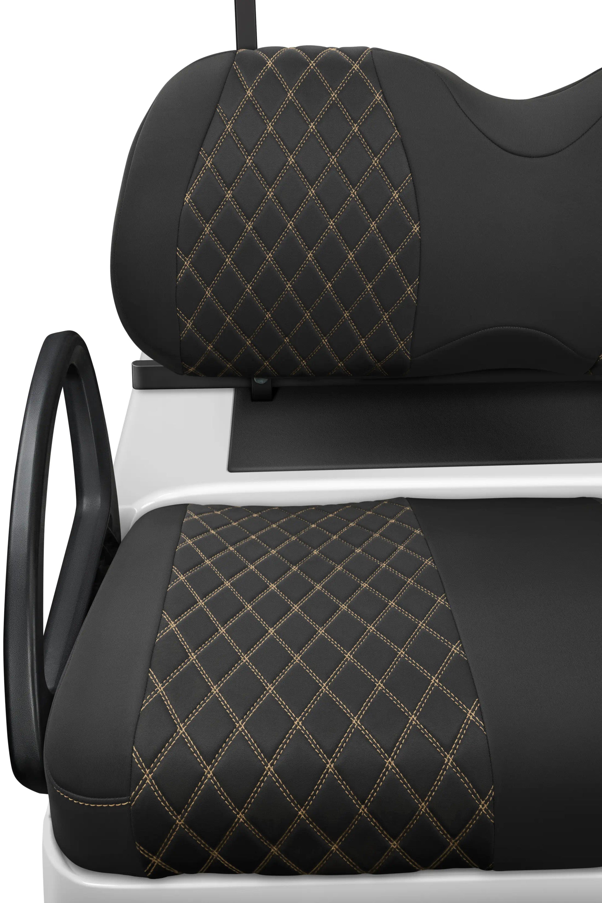 Quilted Diamond Black and Tan Diamond Stitching