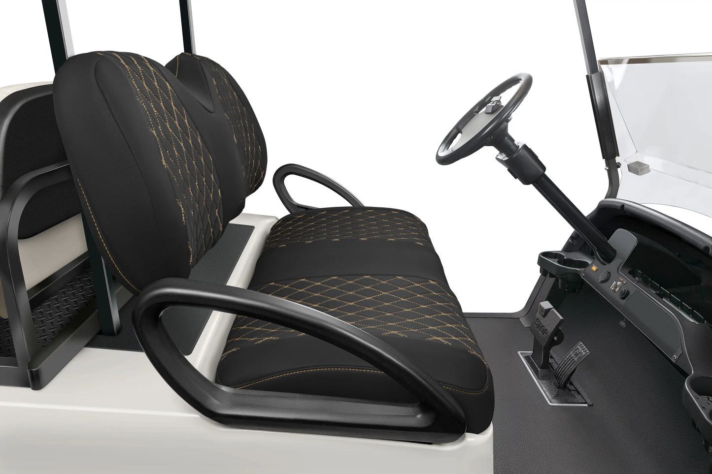 Quilted Diamond Black and Tan Diamond Stitching