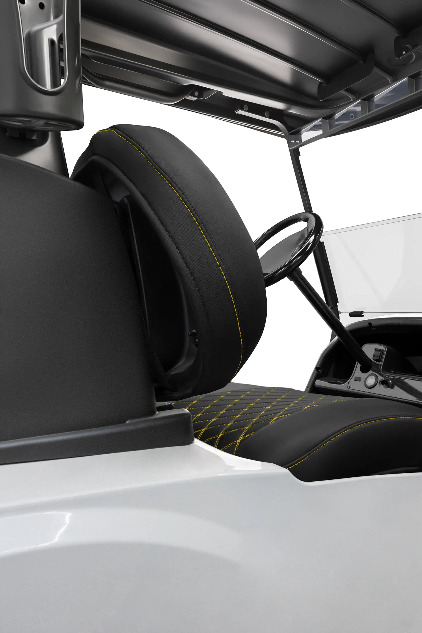 Quilted Diamond Black and Yellow Diamond Stitching